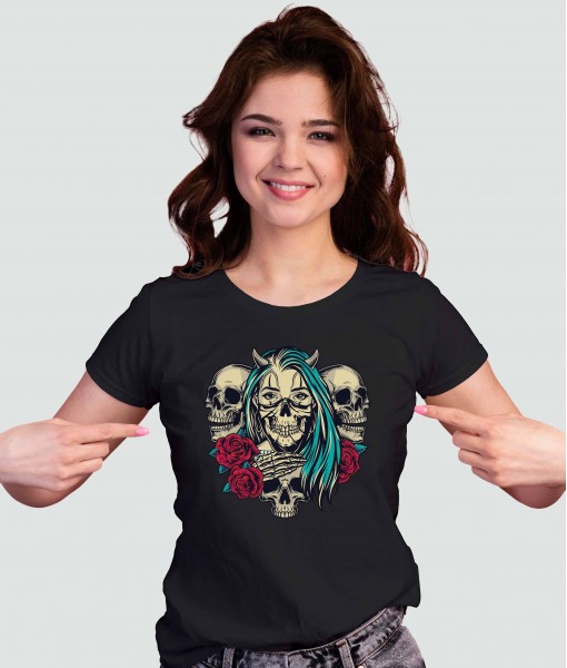 Дамска тениска с щампа Готика LA Bandida Colorful - TShirtArtShop.com
